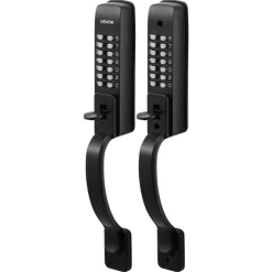 VEVOR Mechanical Keyless Entry Door Lock, 2.0 Code Upgrade, 4-7 Digits Code, Double-Sided Push Button Combination Keypad Door Lock with Pull Handle, Auto Locking, for Garden Gates, Indoor or Outdoor