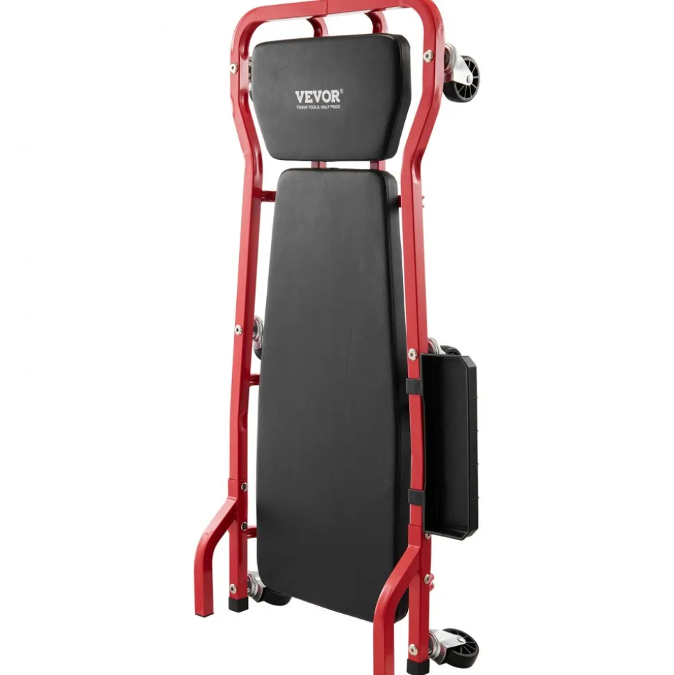 VEVOR Mechanic Garage Creeper, 44-Inch, 300 lbs Capacity Automotive Rolling Creeper with 6 Casters Adjustable Cushioned Headrest Tool Tray, Heavy Duty Steel Frame for Garages, Repair Shops, and DIY