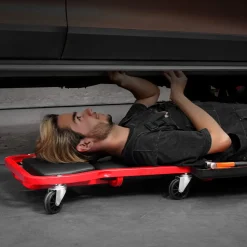 VEVOR Mechanic Garage Creeper, 44-Inch, 300 lbs Capacity Automotive Rolling Creeper with 6 Casters Adjustable Cushioned Headrest Tool Tray, Heavy Duty Steel Frame for Garages, Repair Shops, and DIY
