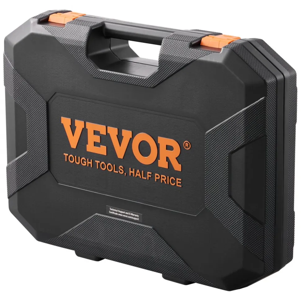 VEVOR Mechanics Tool Set and Socket Set, 1/4" and 3/8" Drive Deep and Standard Sockets, 145 Pcs SAE and Metric Mechanic Tool Kit with Bits, Combination Wrench, Hex Wrenches, Accessories, Storage Case