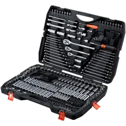 VEVOR Mechanics Tool Set, 314-Piece Mechanic Tool Kit, 1/4 in, 3/8 in, and 1/2 in Drive, Metric Socket Set, Wrenches, Screwdriver Bits, Accessories, and Storage Case, for Automotive and Home Repair