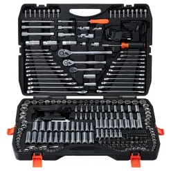 VEVOR Mechanics Tool Set, 314-Piece Mechanic Tool Kit, 1/4 in, 3/8 in, and 1/2 in Drive, Metric Socket Set, Wrenches, Screwdriver Bits, Accessories, and Storage Case, for Automotive and Home Repair
