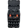 VEVOR Mechanics Tool Set, 256-Piece Mechanic Tool Kit, 1/4 in, 3/8 in, and 1/2 in Drive, SAE and Metric Socket Set, Wrenches, Screwdriver Bits, Accessories, and Storage Case, for Automotive Repair