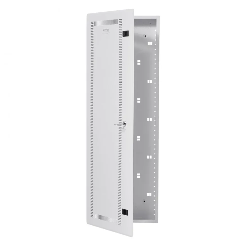 VEVOR Media Enclosure, 42-Inch, Structured Media Center with Vented Hinged Door, Cable Management Box, Structured Wiring Multi-Media Cabinet, Recessed Electrical Media Box, for Network Distribution