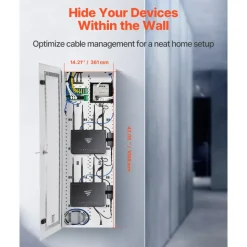 VEVOR Media Enclosure, 42-Inch, Structured Media Center with Vented Hinged Door, Cable Management Box, Structured Wiring Multi-Media Cabinet, Recessed Electrical Media Box, for Network Distribution