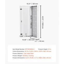 VEVOR Media Enclosure, 42-Inch, Structured Media Center with Vented Hinged Door, Cable Management Box, Structured Wiring Multi-Media Cabinet, Recessed Electrical Media Box, for Network Distribution