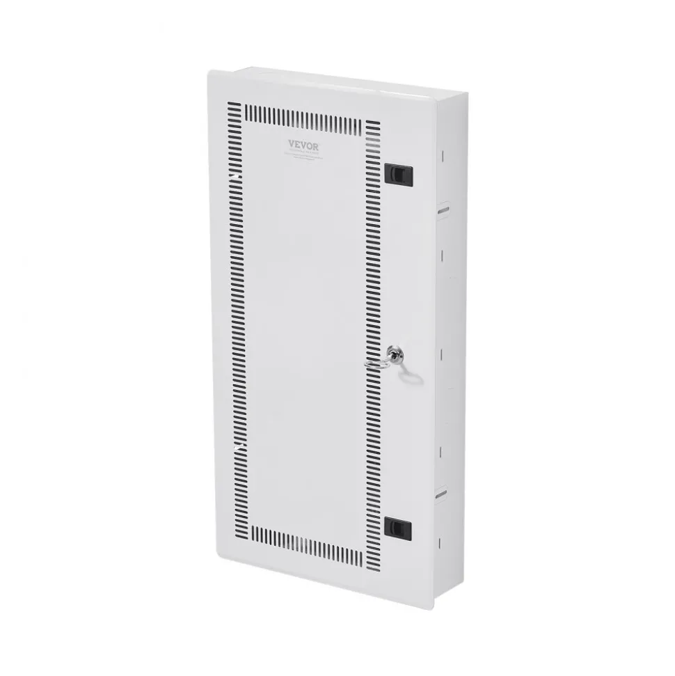 VEVOR Media Enclosure, 28-Inch, Structured Media Center with Vented Hinged Door, Cable Management Box, Structured Wiring Multi-Media Cabinet, Recessed Electrical Media Box, for Network Distribution