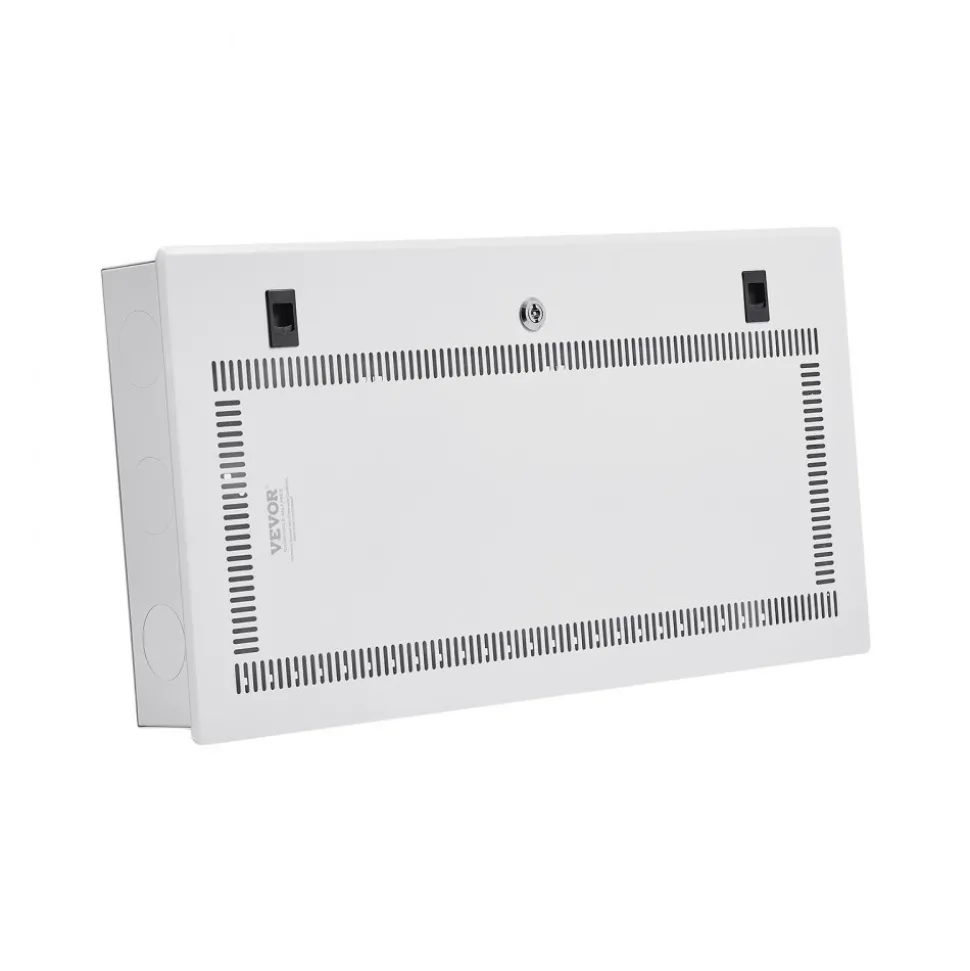 VEVOR Media Enclosure, 28-Inch, Structured Media Center with Vented Hinged Door, Cable Management Box, Structured Wiring Multi-Media Cabinet, Recessed Electrical Media Box, for Network Distribution