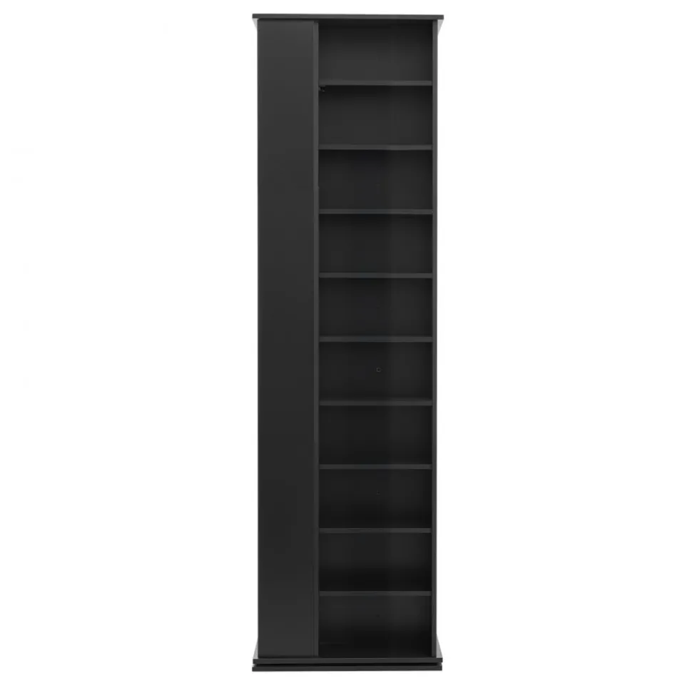 VEVOR Media Storage Cabinet, CD Rack Tower, 34 Compartments Rotating Media Tower Rack for CDs, DVDs, Books and Game Discs, DVD Stand for Living Room, Home Office and Recording Room, Black
