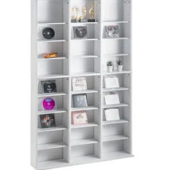 VEVOR Media Storage Cabinet, 9-layer DVD Shelf Holds up to 756 CDs, Adjustable CD Shelves 27 Compartments, Protects & Organizes Music, Movie, Video Games or Memorabilia Collections,White