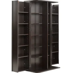 VEVOR Media Storage Cabinet, 6-Tier DVD Shelf Organizer, 24.02 x 14.49 x 50 in Multimedia Storage Organizer for CDs, DVDs, Books, Games, CD Shelf for Living Room, Home Office, Recording Room, Black