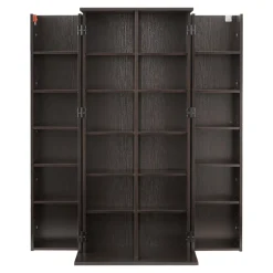 VEVOR Media Storage Cabinet, 6-Tier DVD Shelf Organizer, 24.02 x 14.49 x 50 in Multimedia Storage Organizer for CDs, DVDs, Books, Games, CD Shelf for Living Room, Home Office, Recording Room, Black