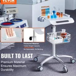 VEVOR Medical Cart, Salon Cart with Wheels, Mobile Trolley Cart 26.77