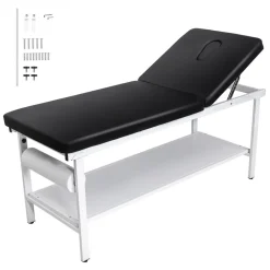 VEVOR Medical Exam Table, 500LBS Loading Medical Examination Bed with 0°–40° Adjustable Backrest, Physical Therapy Exam Table with Storage Shelf & Paper Roll Dispenser for Hospital Clinic Rehab Center