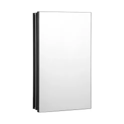 VEVOR Medicine Cabinet, 14 x 24 inches, Medicine Cabinet for Bathroom with Mirror, Aluminum Frame Bathroom Wall Cabinet, 2-layer Adjustable Shelves, Recessed & Wall-mounted Installation