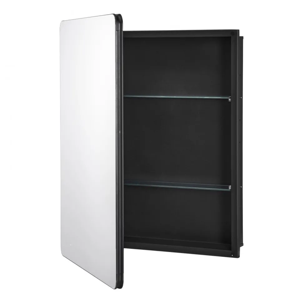 VEVOR Medicine Cabinet, 24 x 30 inch, Medicine Cabinet for Bathroom with Mirror, Aluminum Frame Bathroom Wall Cabinet, 2-layer Adjustable Shelves, Recessed & Wall-mounted Installation