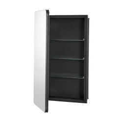 VEVOR Medicine Cabinet, 16 x 24 inch, Medicine Cabinet for Bathroom with Mirror,  Aluminum Frame Bathroom Wall Cabinet, 2-layer Adjustable Shelves, Recessed & Wall-mounted Installation