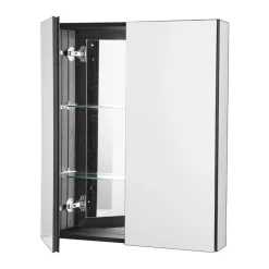 VEVOR Medicine Cabinet, 26 x 30 inch, Medicine Cabinet for Bathroom with Mirror,  Aluminum Frame Bathroom Wall Cabinet, 2-layer Adjustable Shelves, Recessed & Wall-mounted Installation