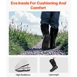 VEVOR Men's Rubber Boots, Protective Footwear, Waterproof Anti Slip Hunting Boots, Gardening Insulated Mud Boots, Protective Footwear, Lightweight & Durable, for Manufacturing, Farming, Size 12 US