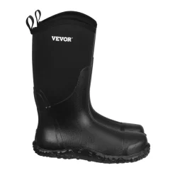 VEVOR Men's Steel Toe Rubber Boots, Protective Footwear, Waterproof Rain Fishing Boots, Outdoor Non-Slip Work Shoes, Lightweight and Durable, for Manufacturing, Construction, Farming, Size 9 US