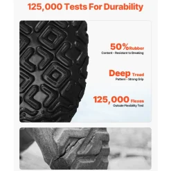 VEVOR Men's Steel Toe Rubber Boots, Protective Footwear, Waterproof Rain Fishing Boots, Outdoor Non-Slip Work Shoes, Lightweight and Durable, for Manufacturing, Construction, Farming, Size 12 US