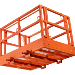 VEVOR Mesh Telehandler Work Platform, 48 x 73.9 Inch, Man Safety Basket, 2000 lbs Capacity, Forklift Telehandler Attachment, Safety Cage, Heavy Duty Carbon Steel, for Most Aerial Jobs Lifting Loader