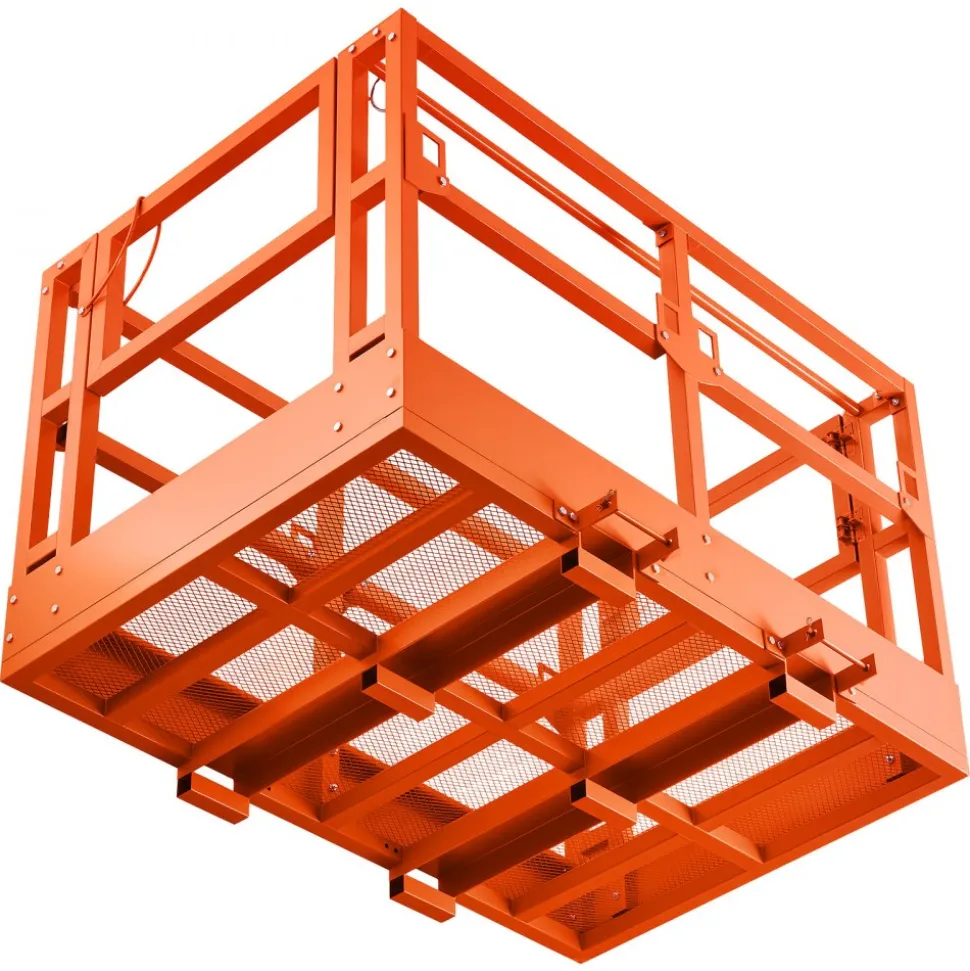 VEVOR Mesh Telehandler Work Platform, 48 x 73.9 Inch, Man Safety Basket, 2000 lbs Capacity, Forklift Telehandler Attachment, Safety Cage, Heavy Duty Carbon Steel, for Most Aerial Jobs Lifting Loader