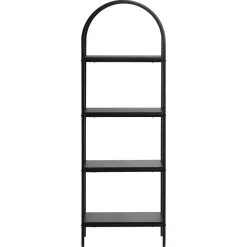 VEVOR Metal Bookshelf, 4-Tier Arched Industrial Bookshelf, Small Rustic Vintage Storage Bookcase with Open Shelves, Freestanding Display Shelving Unit Storage Rack, for Living room, Bedroom & Office
