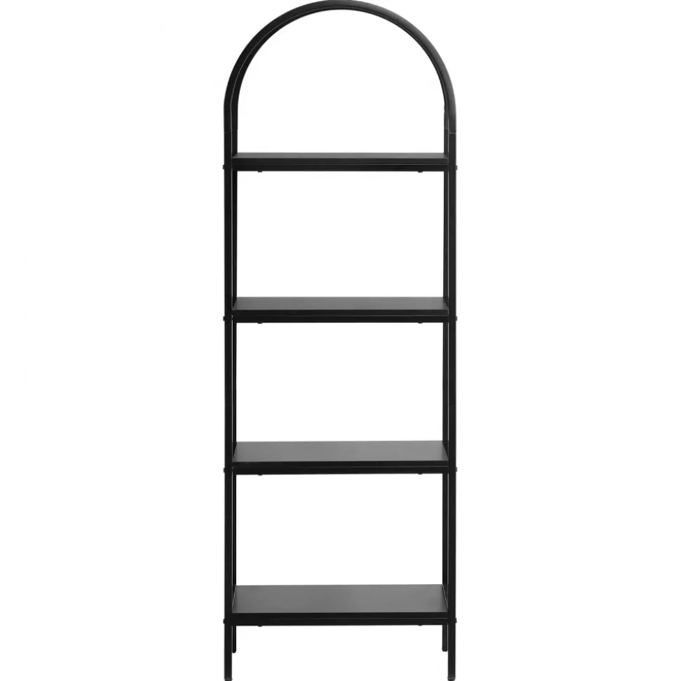 VEVOR Metal Bookshelf, 4-Tier Arched Industrial Bookshelf, Small Rustic Vintage Storage Bookcase with Open Shelves, Freestanding Display Shelving Unit Storage Rack, for Living room, Bedroom & Office