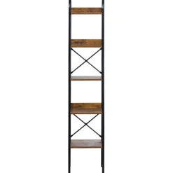VEVOR Metal Bookshelf, 5-Tier Industrial Bookshelf, Tall Narrow Rustic Vintage Storage Bookcase with Open Shelves, Freestanding Display Shelving Unit Storage Rack, for Living room, Bedroom & Office