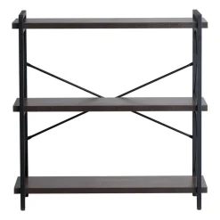 VEVOR Metal Bookshelf, 3-Tier Industrial Bookshelf, Small Rustic Storage Display Bookcase with Open Shelves, Freestanding Display Vintage Shelving Unit Storage Rack, for Living room, Bedroom & Office