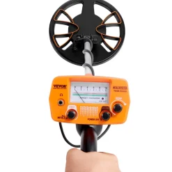 VEVOR Metal Detector for Adults & Kids, 8 Inch Waterproof Search Coil with High Accuracy Pointer Display, Adjustable 38''-49'' Gold Detector, Lightweight Aluminum Stem for Detecting Gold Treasure