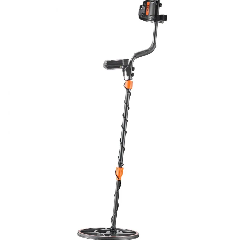 VEVOR Metal Detector for Adults, 12", Professional High Accuracy Gold Detector, IP68 Waterproof Search Coil with Display, Headphones, 6 Modes, Adjustable Length, for Detecting Gold Treasure Hunting