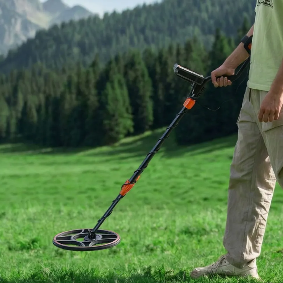 VEVOR Metal Detector for Adults, 12", Professional High Accuracy Gold Detector, IP68 Waterproof Search Coil with Display, Headphones, 6 Modes, Adjustable Length, for Detecting Gold Treasure Hunting