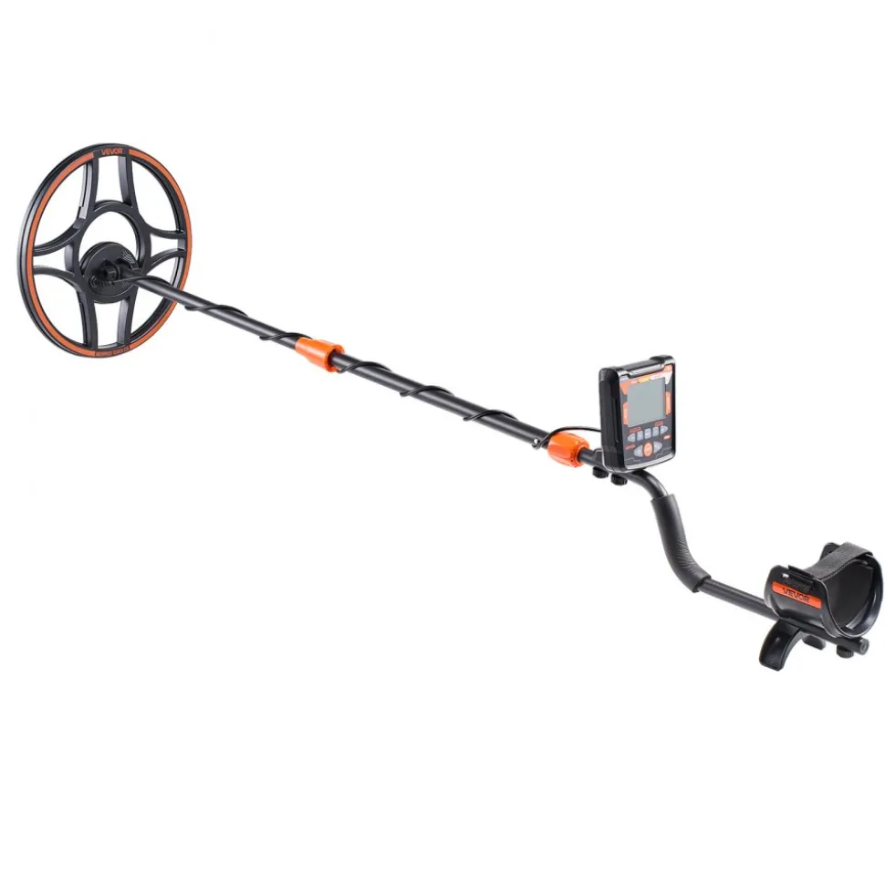 VEVOR Metal Detector for Adults, 12", Professional High Accuracy Gold Detector, IP68 Waterproof Search Coil with Display, Headphones, 6 Modes, Adjustable Length, for Detecting Gold Treasure Hunting