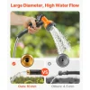 VEVOR Metal Garden Hose 100 ft, Rust Proof Stainless Steel Water Hose, Heavy Duty Backyard Hose with 10 Function Nozzle, No-Kink & Flexible Water Pipe, Lightweight Metal Hose for Yard, Outdoor