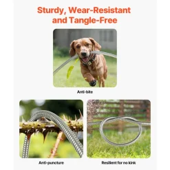 VEVOR Metal Garden Hose 100 ft, Rust Proof Stainless Steel Water Hose, Heavy Duty Backyard Hose with 10 Function Nozzle, No-Kink & Flexible Water Pipe, Lightweight Metal Hose for Yard, Outdoor