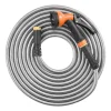 VEVOR Metal Garden Hose 25 ft, Rust Proof Stainless Steel Water Hose, Heavy Duty Backyard Hose with 10 Function Nozzle, No-Kink & Flexible Water Pipe, Lightweight Metal Hose for Yard, Outdoor