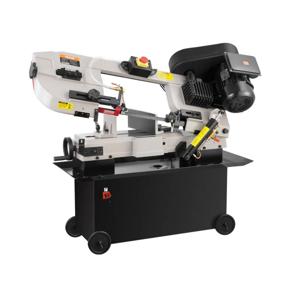 VEVOR Metal Horizontal Band Saw, 7 x 12 in Rectangular Cutting Capacity, 110/220V Metal Vertical Cutting Bandsaw with 1.1 kW Motor, 0-45° Angle Adjustment, Variable Speed, for Metal, Wood, and Plastic
