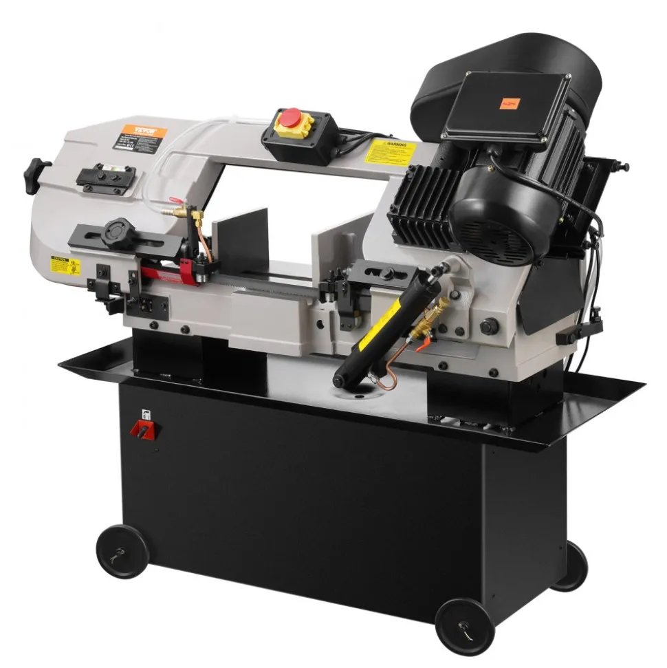 VEVOR Metal Horizontal Band Saw, 7 x 12 in Rectangular Cutting Capacity, 110/220V Metal Vertical Cutting Bandsaw with 1.1 kW Motor, 0-45° Angle Adjustment, Variable Speed, for Metal, Wood, and Plastic