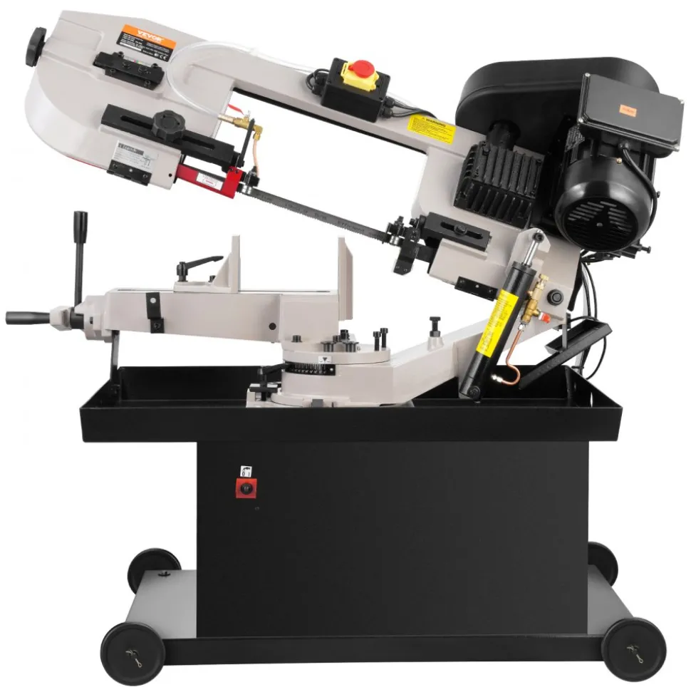 VEVOR Metal Horizontal Band Saw, 7 x 8.25 in Rectangular Cutting Capacity, 110/220V Vertical Cutting Bandsaw with 1.1 kW Motor, 0-45° Angle Adjustment, Variable Speed, for Metal, Wood, and Plastic