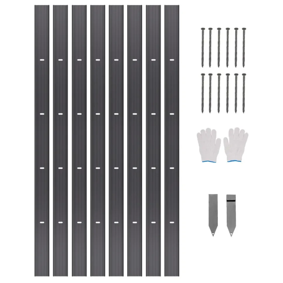 VEVOR Metal Landscape Edging, 8 Packs 72 in Rust-Resistant Aluminum Alloy Landscape Edging, Bendable Garden Edging Border, Heavy Duty Lawn Edging Fence for Flower Bed Yard Pathway