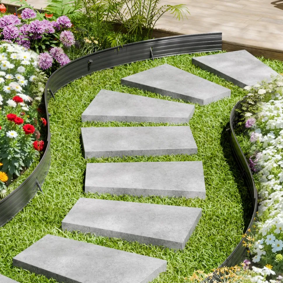 VEVOR Metal Landscape Edging, 8 Packs 72 in Rust-Resistant Aluminum Alloy Landscape Edging, Bendable Garden Edging Border, Heavy Duty Lawn Edging Fence for Flower Bed Yard Pathway