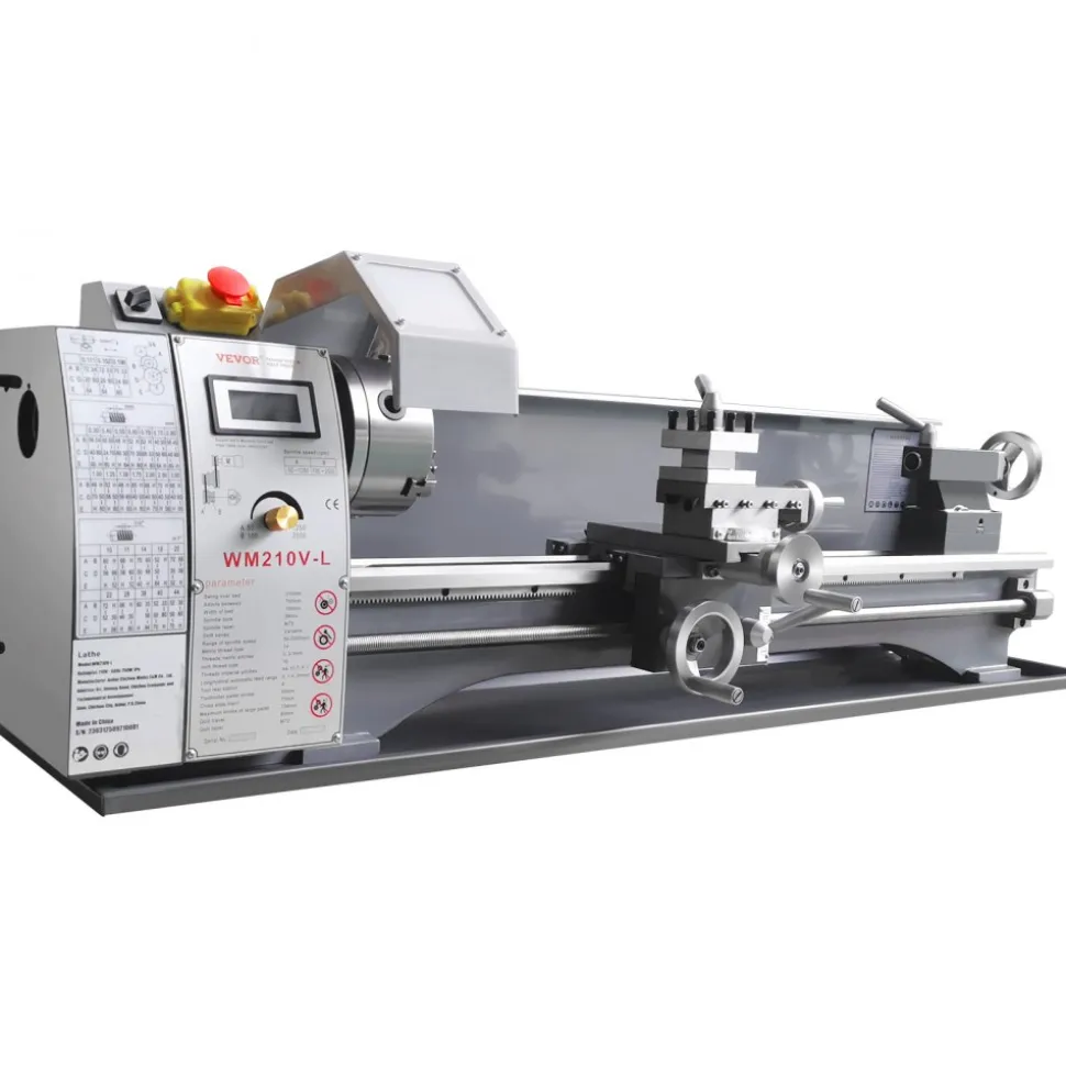 VEVOR Metal Lathe Machine, 211 mm x 750 mm, Precision Benchtop Power Metal Lathe, 0-2500 RPM Continuously Variable Speed, 750W Brushless Motor Metal Gears, with Tool Box for Processing Precision Parts