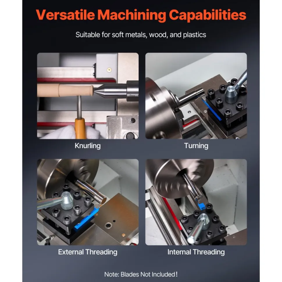 VEVOR Metal Lathe Machine, 8.7 x 39 in, Precision Bench Power Metal Lathe, Automatic Feed, 0-2500 RPM Variable Speed, 1250W Brushless Motor, for Processing Precision Parts Soft Metals Wood Plastics