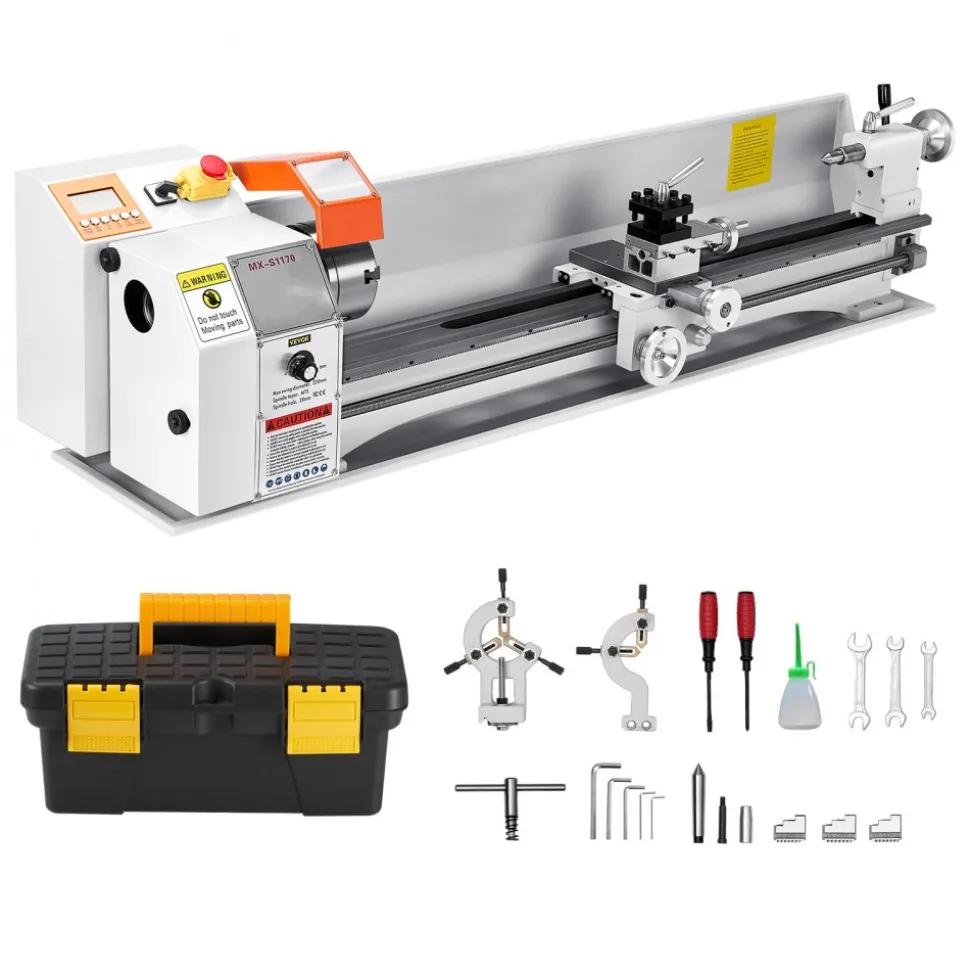 VEVOR Metal Lathe Machine, 8.7 x 39 in, Precision Bench Power Metal Lathe, Automatic Feed, 0-2500 RPM Variable Speed, 1250W Brushless Motor, for Processing Precision Parts Soft Metals Wood Plastics