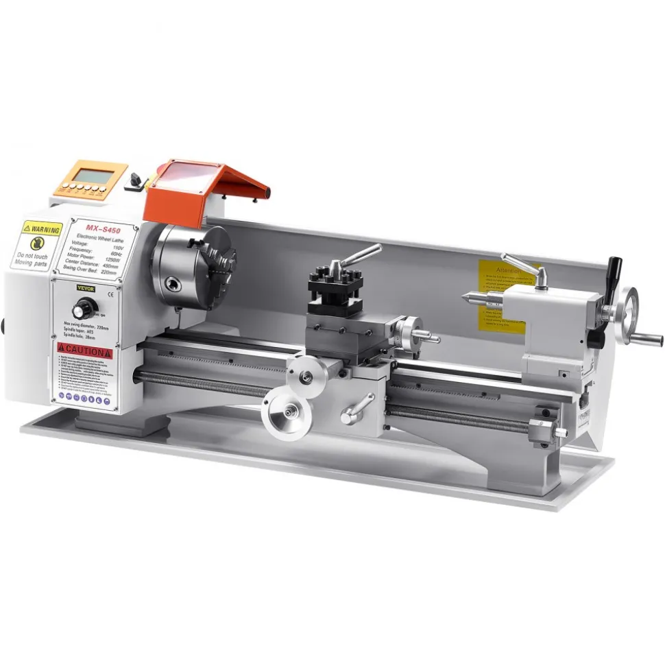 VEVOR Metal Lathe Machine, 8.7 x 18 in, Precision Bench Power Metal Lathe, Automatic Feed, 0-2500 RPM Variable Speed, 1250W Brushless Motor, for Processing Precision Parts Soft Metals Wood Plastics