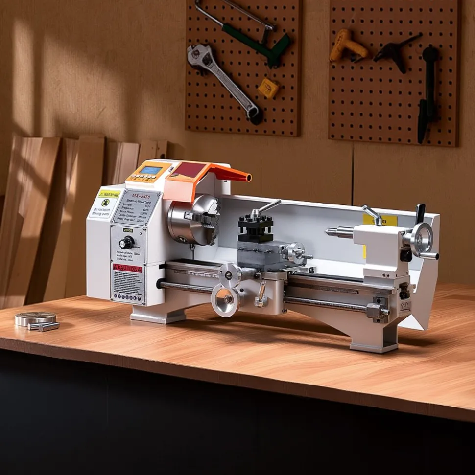 VEVOR Metal Lathe Machine, 8.7 x 18 in, Precision Bench Power Metal Lathe, Automatic Feed, 0-2500 RPM Variable Speed, 1250W Brushless Motor, for Processing Precision Parts Soft Metals Wood Plastics