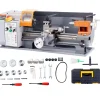 VEVOR Metal Lathe Machine, 7.87'' x 13.78'', Precision Benchtop Power Metal Lathe,, 50-2500 RPM Continuously Variable Speed, 600W Brush Motor Metal Gears, with Tool Box for Processing Precision Parts