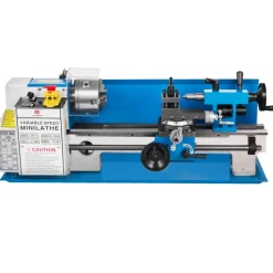VEVOR Metal Lathe 7x14inch Precision Bench Top Mini Metal Lathe 550W Precision Metal Lathe Variable Speed 50-2500 RPM Nylon Gear with A Movable Lamp